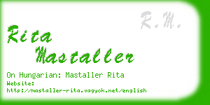 rita mastaller business card